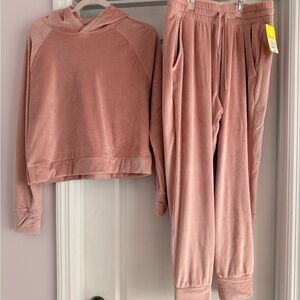 Pink Corduroy Hoodie and Jogger Set